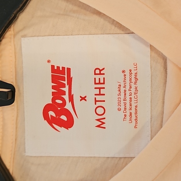 💕BOWIE x MOTHER💕 The Rowdy Glitter Graphic Tee ~ Starman Small XS NWT - Picture 14 of 16